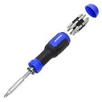 SHARDEN Multibit Screwdriver 13-in-1 Screw Driver Adjustable Extension Screwdriver Multitool All in One with Torx Security, Flat Head, Phillips, Hex, Pozidriv and 1/4 Nut Driver