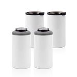 4 in 1 Sublimation Can Insulator Blanks White 12 OZ Stainless Steel Beer Can Cooler Tumblers Cups Mugs for Cricut Mug Press Tumbler Heat Press Print 4 Pack