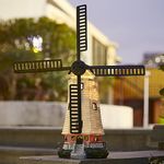 Solar Garden Outdoor Windmill Lighthouse - 20" Solar Powered LED Lighthouse Garden Statue Waterproof Decorative Light for Landscape Decor Lawn Garden Table Patio Pathway Yard