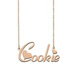 MoShelly Girls Name Necklace Customized Personalized Cookie, Stainless Steel, stainless-steel