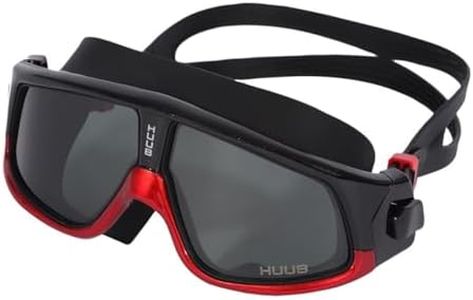 Huub Ryft Open Water Swim Mask Goggles - Black Red Dark Smoke - UV Sun Protection and SPF Properties - Unisex