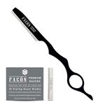 Facón Professional Hair Styling Thinning Texturizing Cutting Faether Razor + 10 Replacement Blades