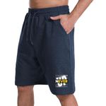 KART BLACK Plus Sizes Men's Cotton Knee Length Shorts Dont Give Up Printed Shorts | Casual and Night Wear Mens Shorts (2XL, NavyDontgiveup)