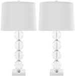 SAFAVIEH Modern Metal Table Lamps - Set of 2, in Clear