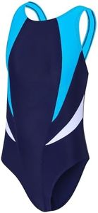 J.E Sterguard Girls One-Piece Swimsuits, Athletic Padded Swim Team Training & Competition Bathing Suits Size 12-14 1286-LQ
