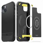 Spigen Rugged Armor Magfit Back Cover Case Compatible with iPhone 14 (TPU + Poly Carbonate | Matte Black)