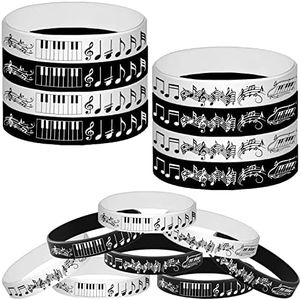 ATSMOICY 24PCS Piano Notes Silicone Bracelets Rubber Wristbands -Choir/Music Party Favors/Music Prize/Music Candy Party Decorations Birthday Baby Shower Party Favor