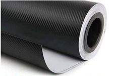 Elton - 3D Black Carbon Fiber Twill-Weave Matte Design Decal Vinyl Film 48 x 16 Inches (Black)