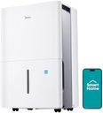 Midea 4,500 Sq. Ft. Energy Star Certified WiFi Enabled Dehumidifier With Reusable Air Filter 50 Pint 2019 DOE (Previously 70 Pint), Ideal For Basements, Large & Medium Sized Rooms, Bathrooms (White)