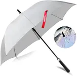 UVANTI Large Umbrella, Windproof, Reflective, Auto Open, Silver/Metallic, 39" Diameter, 2-Person, Rain, Golf, Outdoor Events