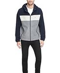 Tommy Hilfiger Men's Hooded Performance Fleece Jacket, navy/white/light grey, Large