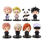 RVM Toys Set of 8 Jujutsu Kaisen Chibi Anime Figures 6-7 cm for Car Dashboard, Cake Decoration, Office Desk and Study Table Multicolor