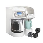Hamilton Beach FlexBrew Trio Coffee Maker, Single Serve Pod & Grounds + 12 Cup Drip Coffee Maker, Fast Brewing, Programmable, 56 oz Reservoir, White (49917)