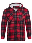 shelikes Mens Womens Shirts Fleece Padded Lumberjacket Sherpa Fur Lined Lumberjack Hooded Quilted Thermal Check Shirt