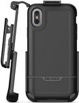 Encased Clip Holster iPhone X/iPhone Xs Belt Case, (Rebel Series) Heavy Duty Protective Cover Compatible with Apple iPhone X (Black)