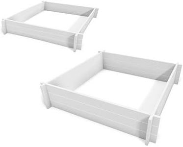 New England Hudson Raised Garden Beds, 4'L x 4'W, Set of 2 White
