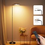 SIBRILLE 36W LED Floor Lamp, Super Bright Standing Lamp, Modern Stepless Dimmable Torchiere Tall Lamp with Remote Control, 350°Rotating Head Reading Floor Lamp for Living Room, Bedroom, Office