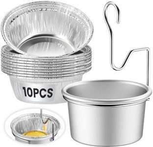 SpiralScgv Premium Grill Grease Trap Kit - Includes 10 Liners & Heavy-Duty Clips - Universal Fit for Weber, Char-Broil, Kenmore Grills - Rust-Proof, Easy-Clean Design for Mess-Free BBQ（Silver）