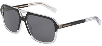 Dolce & Gabbana Men Fashion Sunglasses, Top Black/Crystal/Dark Grey, One Size