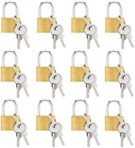 12 Pack Small Locks with Keys for Luggage, Backpacks, Bulk Tiny Padlocks for Jewelry Box, Gym Bags, Diaries (1.2 x 0.7 in)