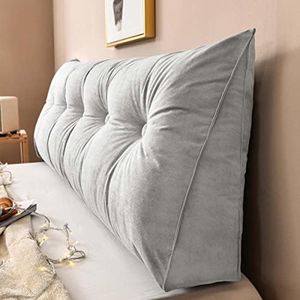 Yanman - Almohadas grandes de cuña para cabecero de cama, almohada triangular de lectura, cojín de apoyo lumbar, respaldo de cintura, cojín de posicionamiento suave para sofá cama, 135 x 50 x 20 cm