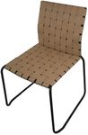 ARIA HOME Set of 4 Manon Woven Straps Leather Dining Chairs – Armless Dining Chair, Comfortable & Upholstered Kitchen Table Chairs, Contemporary Minimalist Decor, Matte Finish