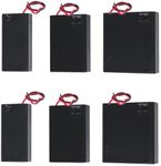 Stemedu 6PCS AA Battery Holder Case with Leads Wires ON/Off Switch 1.5V Battery Spring Clip Storage Box (2 x 2 Slots AA, 2 x 3 Slots AA, 2 x 4 Slots AA Battery's Holder)