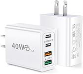 2 Pack USB C Charger Block • 40W 4P