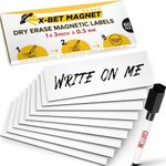 Dry Erase Magnetic Labels 60 pcs 1x3 - Reusable Sticky Notes - Magnetic Notepads for Refrigerator - Dry Erase Magnetic Sheets - Blank Magnet Stickers - Magnets for Whiteboard Classroom Fridge