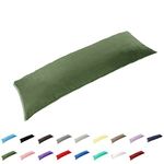 Gyulin 100% Cotton 300 Thread Count Envelope Style 4.6ft Body Pillow Cover Pillowcase Pillow Protector Cushion Cover Non Zippered Only Cover No Insert 20" x 54" /51cm X 137cm Olive Green