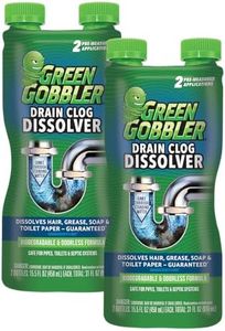 Green Gobbler Liquid Hair & Grease Clog Remover, Drain Opener & Cleaner, Safe for Toilets - 916 mL (2 Pack)