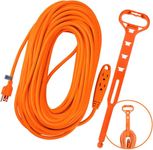 Aurum Cables 100 Feet 3 Outlet Extension Cord 14AWG Indoor/Outdoor Use Orange With Holder - UL Listed