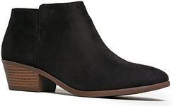 J. Adams Women's Black Suede Low Heel Western Ankle Bootie - 5.5 B(M) US