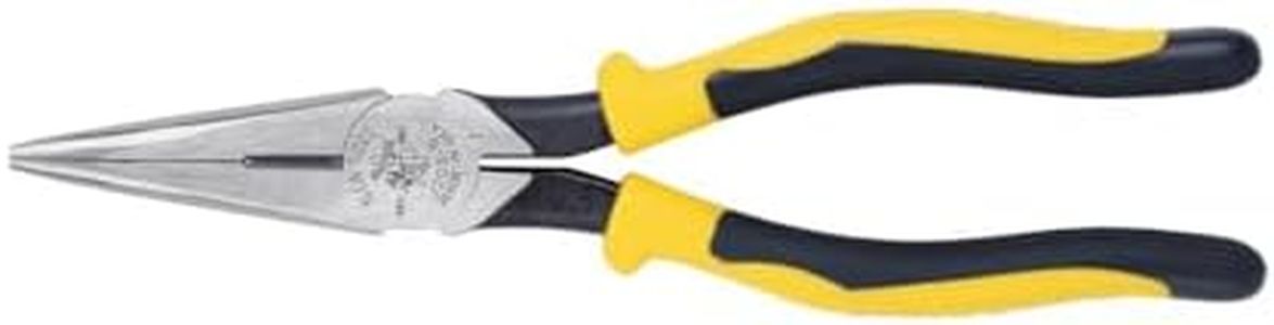 Klein Tools J203-8 8-Inch Needle Nose Pliers, Heavy Duty Cutting, Extended Handles, High Leverage, Induction Hardened with Hot-Riveted Joint