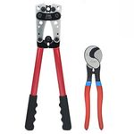 iCrimp Battery Cable Lugs Crimping Tools with Wire Cable Cutter Battery Cable Lug Crimper Hand Electrician Pliers for Crimping Wire Cable from 6-50mm²