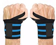 GERBERA Wrist Support Band With Thumb Loop Strap For Men And Women (Nylon,Blue),One Size