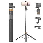 KINGJOY 70" Selfie Stick Tripod Extendable Cell Phone Tripod Stand with Wireless Remote and Phone Holder, Compatible with Smartphone, Cameras,Action camera