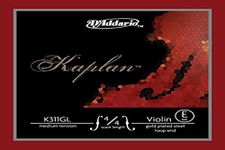 D'Addario Kaplan Gold-Plated Violin String - Single E String - K311GL 4/4M - Violin Strings - 4/4 Scale, Medium Tension, Loop End