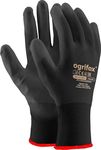 24 pairs of PU black coated nylon work gloves, garden, builders, mechanic - Black -