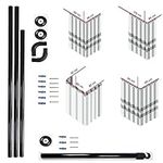 Black Shower Curtain Rail/Rod, 4 way use,L Shape,U shape with ceiling mount/bracket