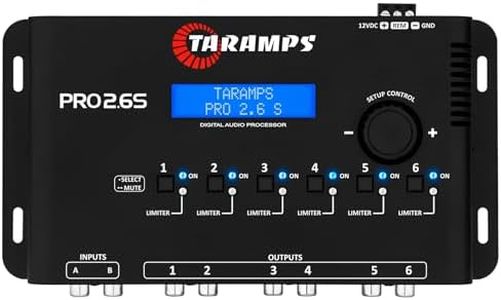 Taramp's Pro 2.6S Digital Signal Processor Equalizer 3-Band Graphic Equalization 6 Channels 18K Ohms(RCA) Output Impedance 47 Ohms Limiter Adjustable Car Audio System