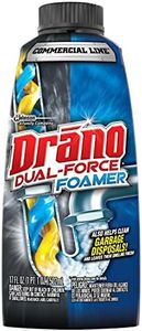 Drano Dual-Force Foamer Drain Clog Remover and Cleaner for Shower or Sink Drains, Unclogs and Removes Sources of Odor, Commercial Line, 17 oz