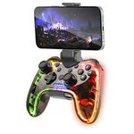 MarsGaming MGP-BT, Bluetooth 5.0 Gamepad, Neon RGB, Smartphone Adapter, Gyroscope & Haptic Vibration, Analog Joysticks, Controller for Switch, PC, Mac, Android, iOS, Raspberry Pi, PS3