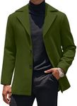 COOFANDY Trench Coat Men Single Breasted Top Coat Lapel Collar Mid Long Winter Coat