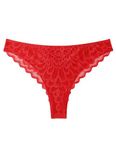 Avidlove Sexy Tanga for Women Low Rise Lace Panty Stretch Sheer Underwear 1 Pack Red