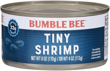 Bumble Bee Tiny Canned Shrimp, 6 oz Can - Shrimp in Water, Cooked, Peeled, Deveined - 22g Protein per Serving - Gluten Free