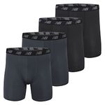 New Balance Men's Nb3017-4 Performance 5 No Fly Boxer Briefs 4 Pack, Thunder/Thunder/Black/Black, L UK