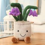 EMBRAGUE Tulip Pot Plush Toy Plushies For Girls - Soft Cotton Stuffed Anime Plushies Flower Cuddle Cushion - Kawaii Plush Plant Cute Pillow For Christmas Birthday For Girlfriend Boba - 35CM Purple