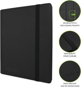 Vault X 9-Pocket Trading Card Binder, 360 Cards – Exo-Tec, Black