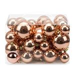 AMS 40ct Christmas Ball Plated Ornaments Tree Collection for Holiday Parties Decorations (40ct Brilliance, Rose Gold)